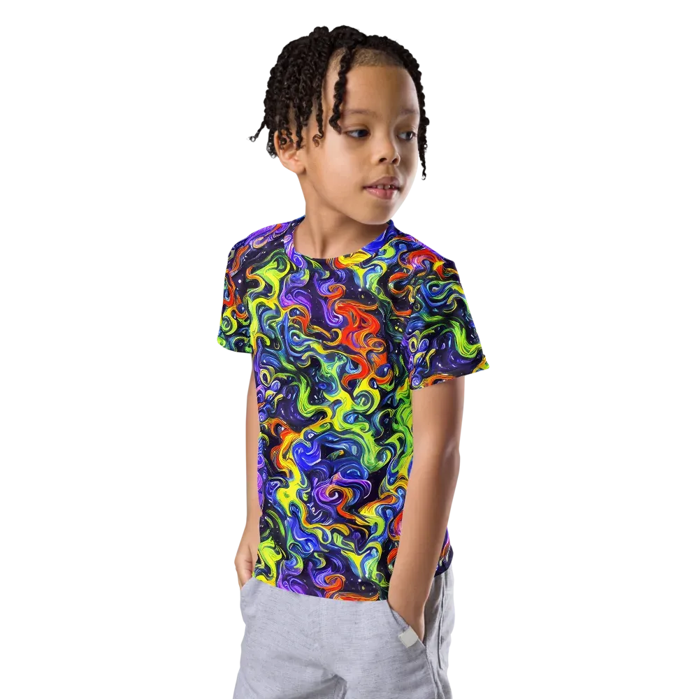 Color Tempest on Kids Crew Neck T-Shirt — Left Front