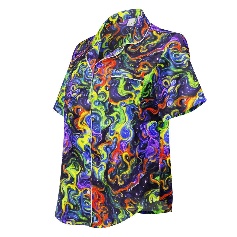 Color Tempest on Women's Short Sleeve Pajama Top — Left Front
