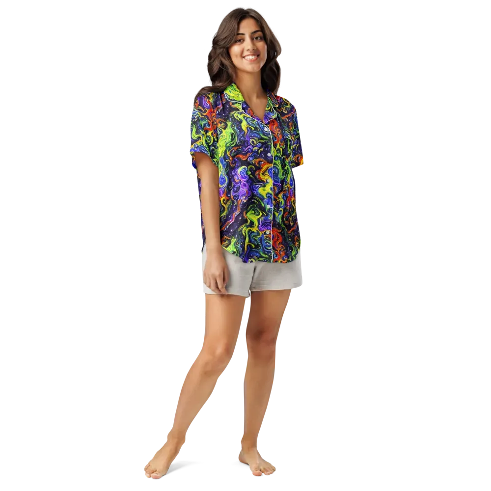 Color Tempest on Women's Short Sleeve Pajama Top — Front