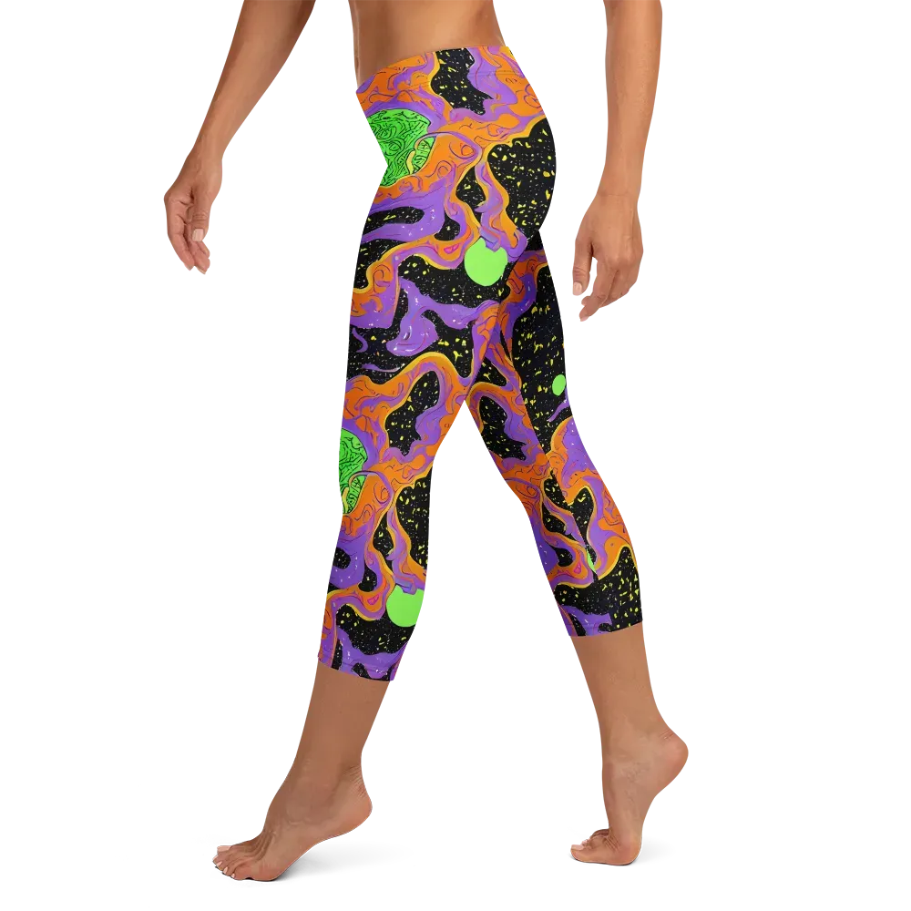 Purple Voltage on Capri Leggings — Left