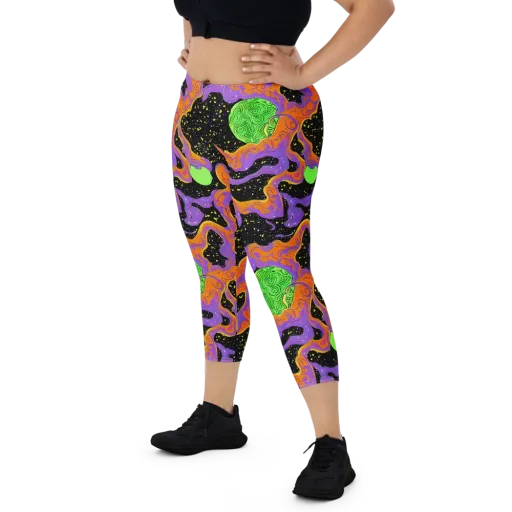 Purple Voltage on a Capri Leggings