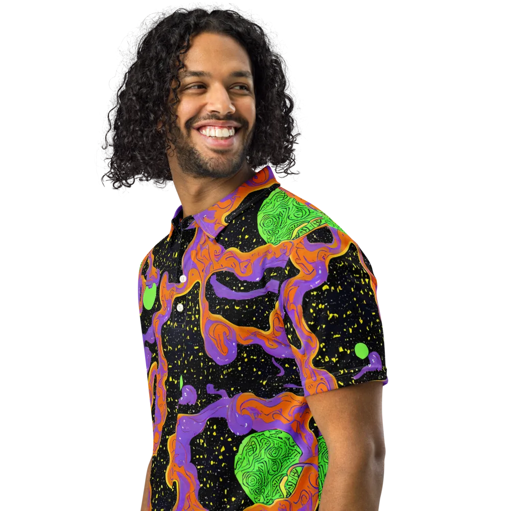 Purple Voltage on Men's Slim Fit Polo Shirt — Left Front