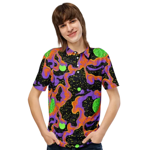 Purple Voltage on a Men's Slim Fit Polo Shirt