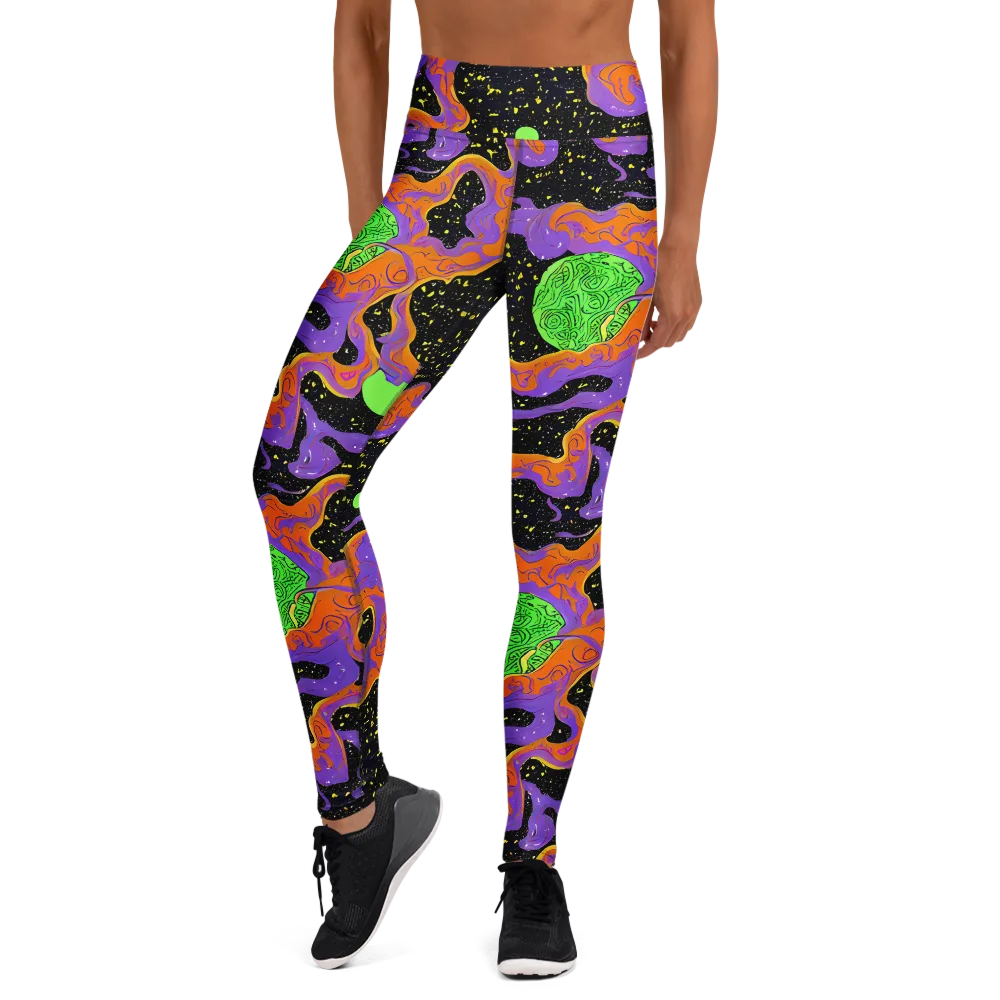 Purple Voltage on Yoga Leggings — Front