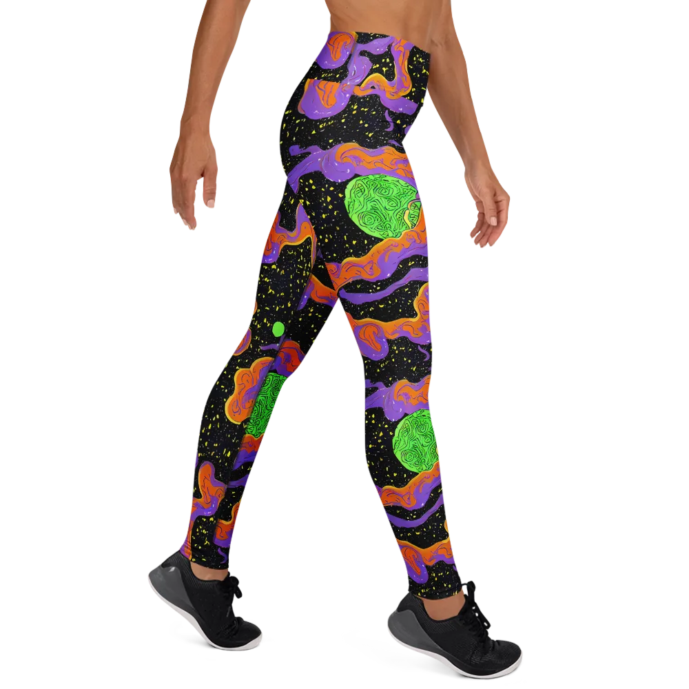 Purple Voltage on Yoga Leggings — Right