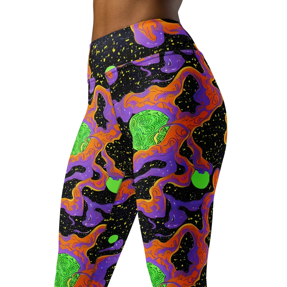 Purple Voltage on Yoga Leggings — Left Front