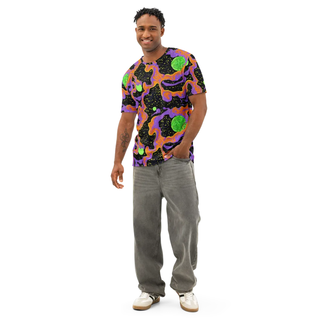 Purple Voltage on Men's Cotton Crew Neck T-Shirt — Front