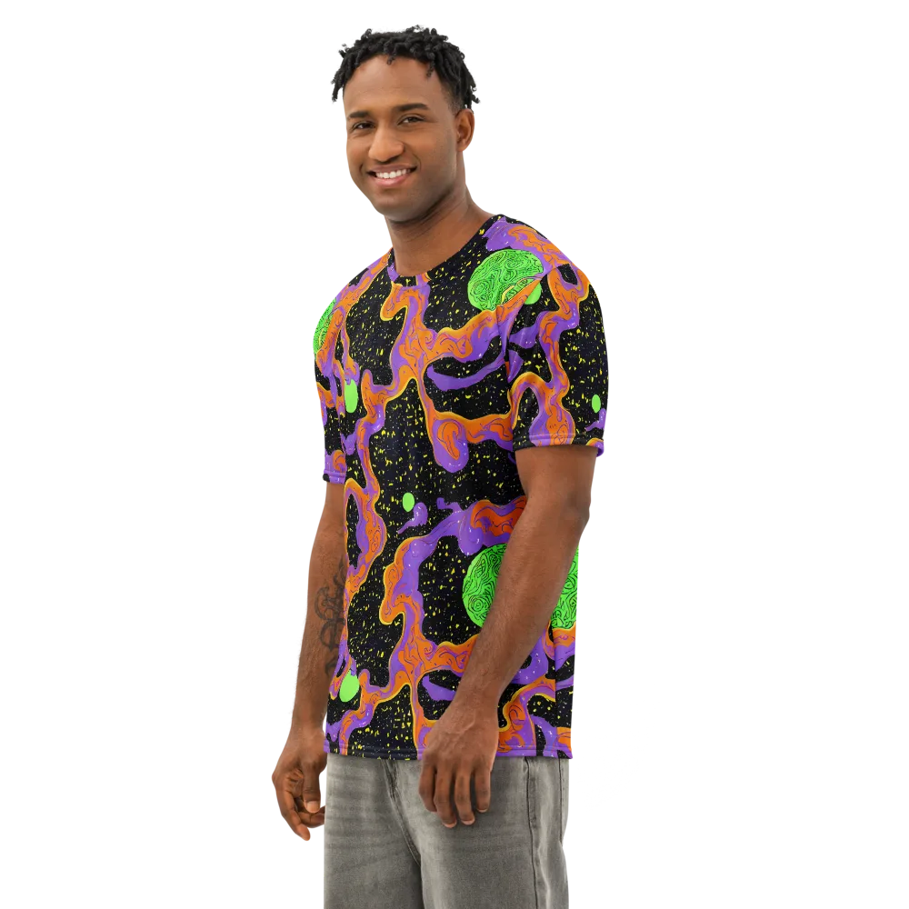 Purple Voltage on Men's Cotton Crew Neck T-Shirt — Left Front