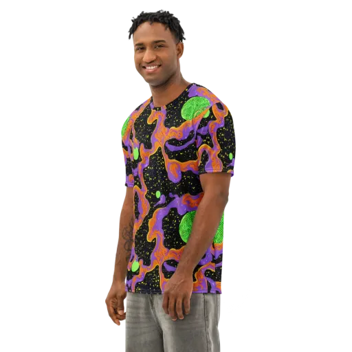 Purple Voltage on a Men's Cotton Crew Neck T-Shirt