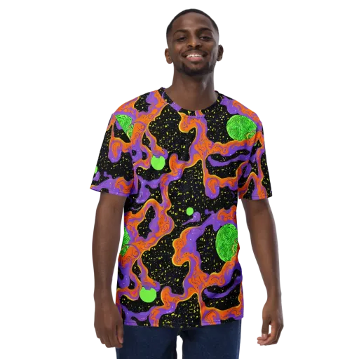 Purple Voltage on a Men's Crew Neck T-Shirt