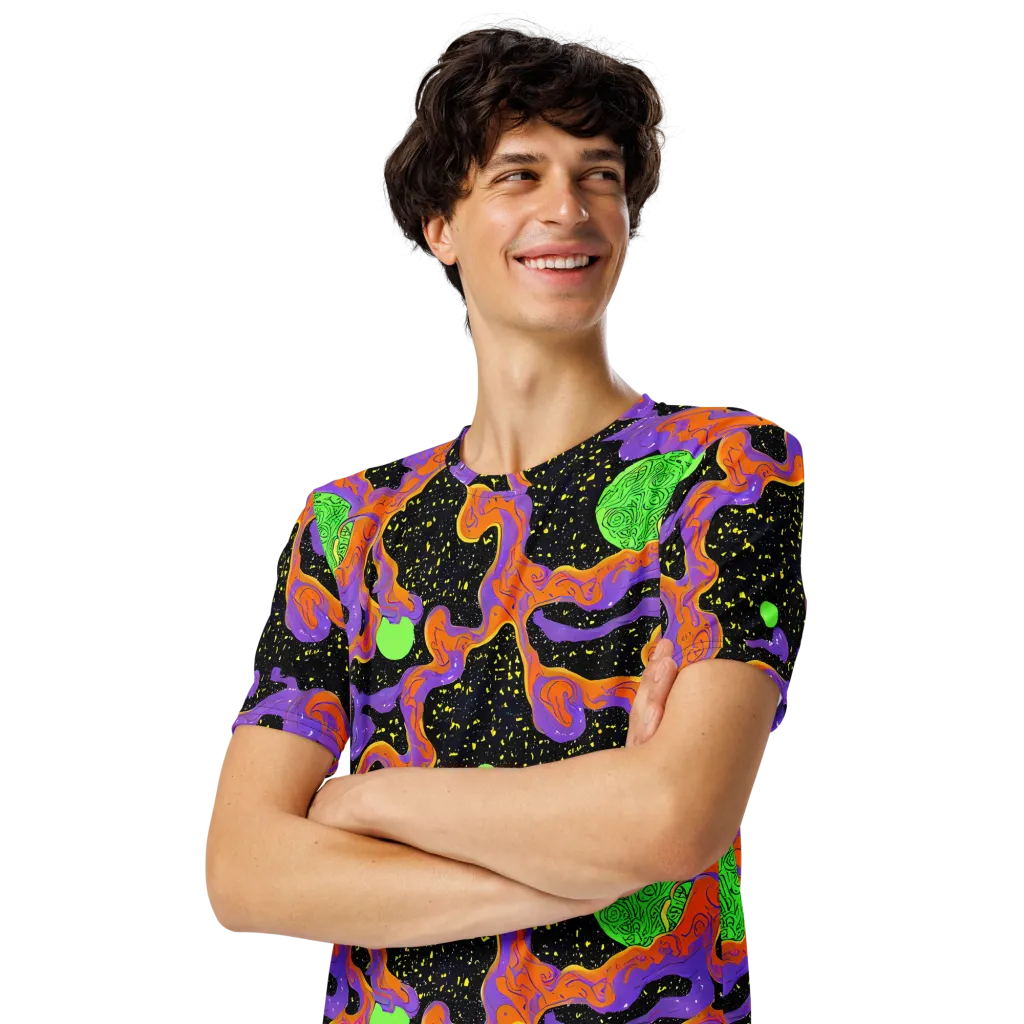 Purple Voltage on Men's Crew Neck T-Shirt — Left Front