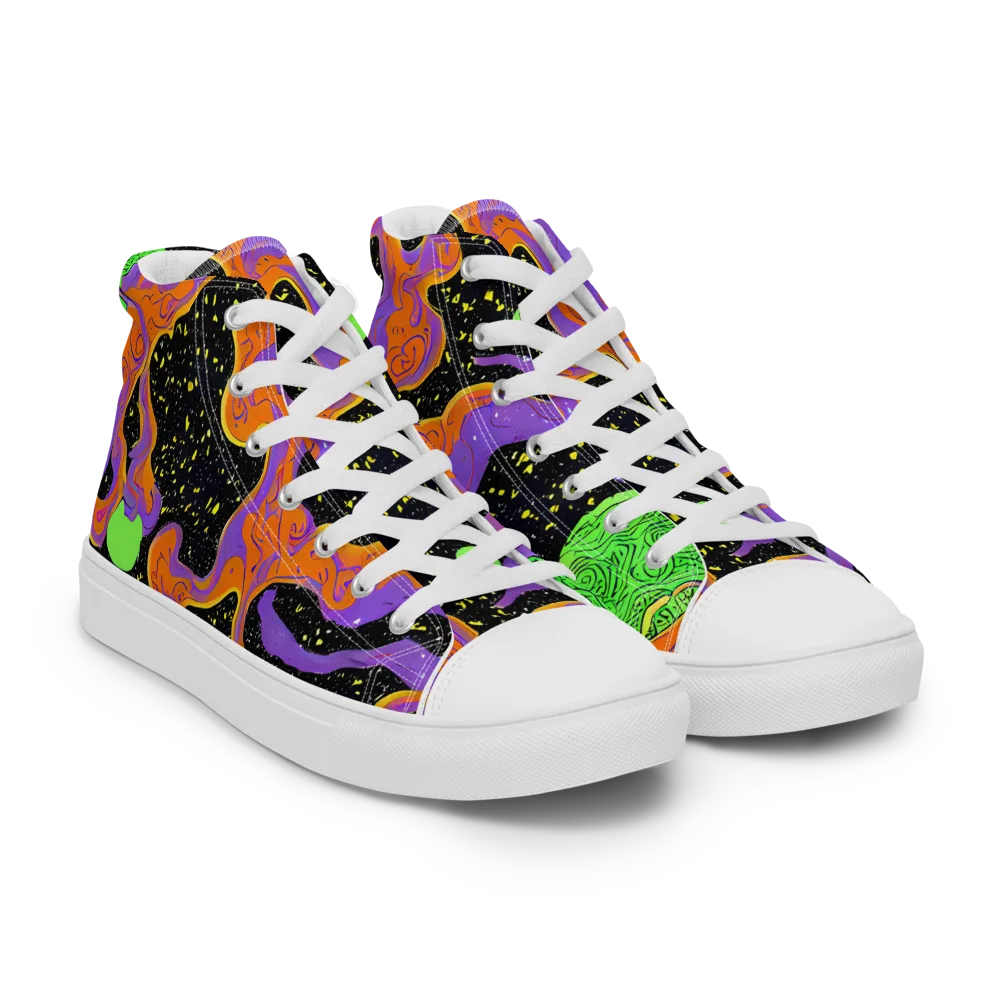 Purple Voltage on Men's High Top Canvas Shoes — Right Front