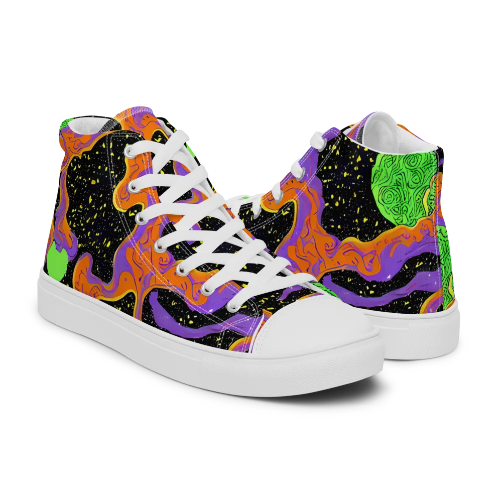 Purple Voltage on Men's High Top Canvas Shoes — Right