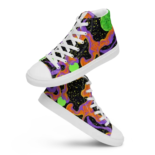Purple Voltage on a Men's High Top Canvas Shoes