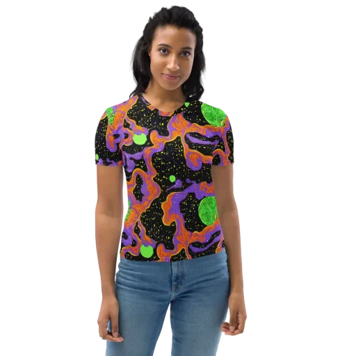 Purple Voltage on a Women's Crew Neck T-Shirt