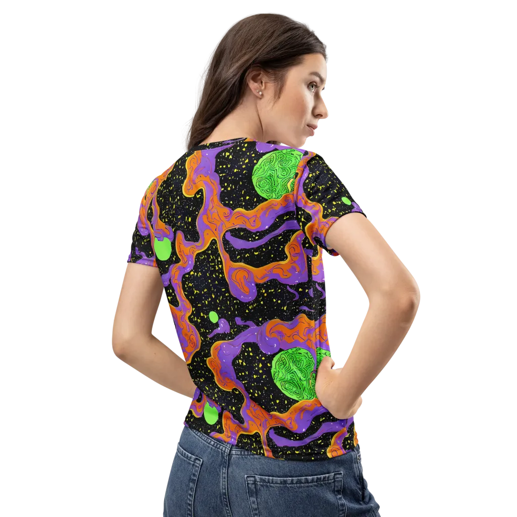 Purple Voltage on Women's Crew Neck T-Shirt — Back
