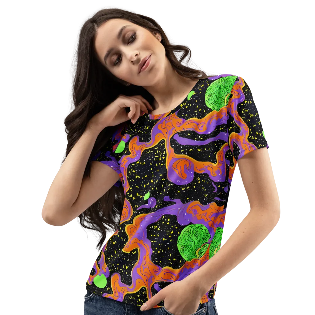 Purple Voltage on Women's Crew Neck T-Shirt — Left Front