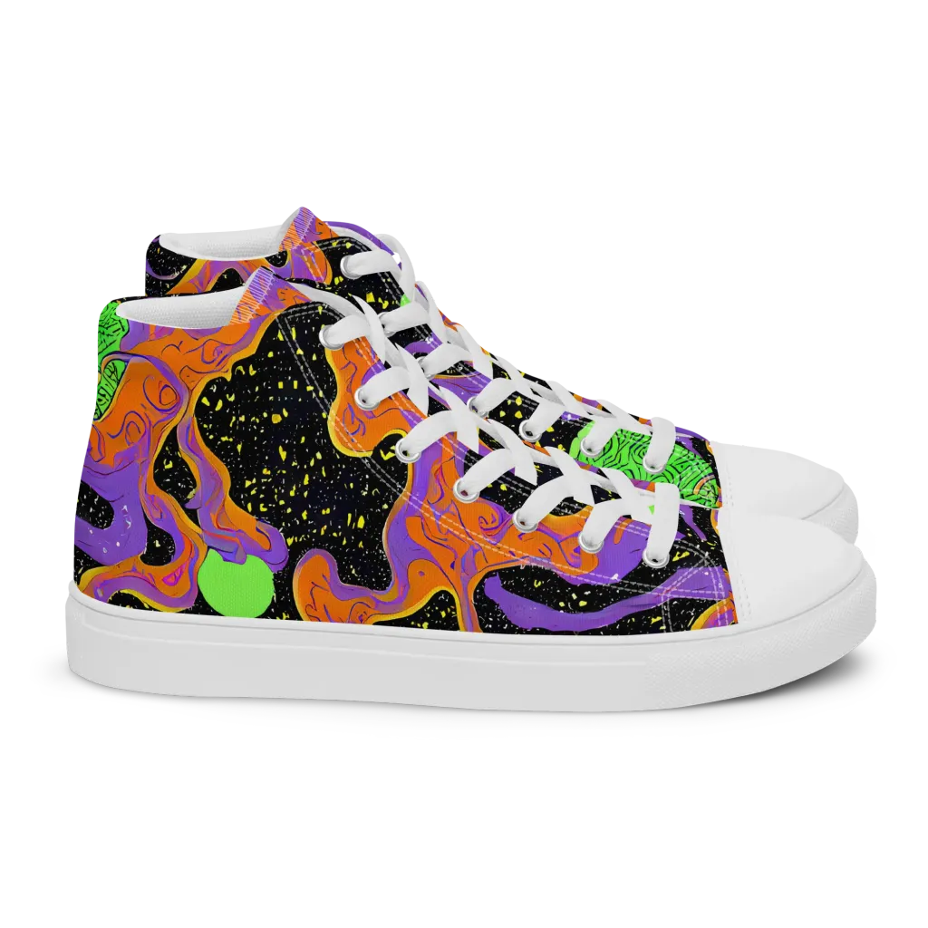 Purple Voltage on Women's High Top Canvas Shoes — Right