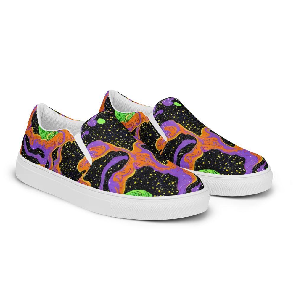 Purple Voltage on Men's Slip-On Canvas Shoes — Right Front