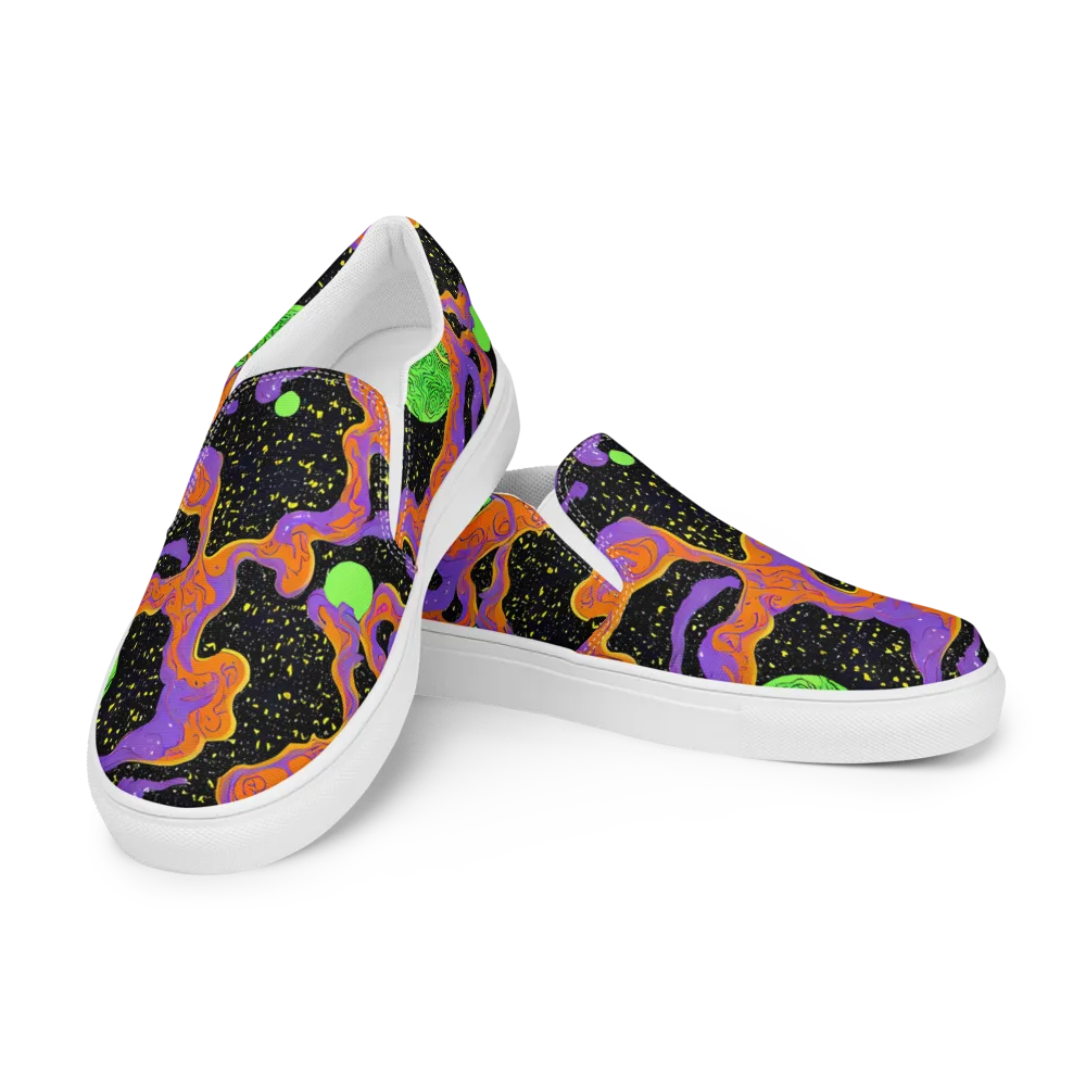 Purple Voltage on Men's Slip-On Canvas Shoes — Left Front