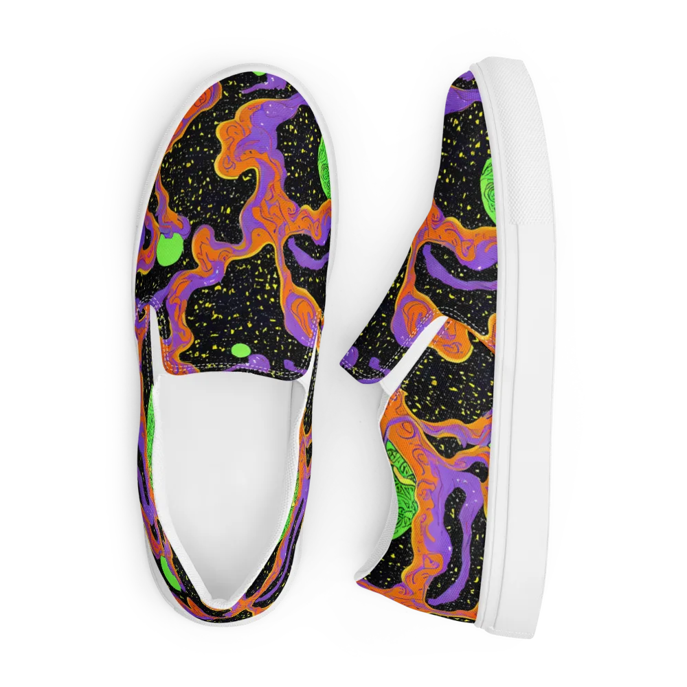 Purple Voltage on Men's Slip-On Canvas Shoes — Front