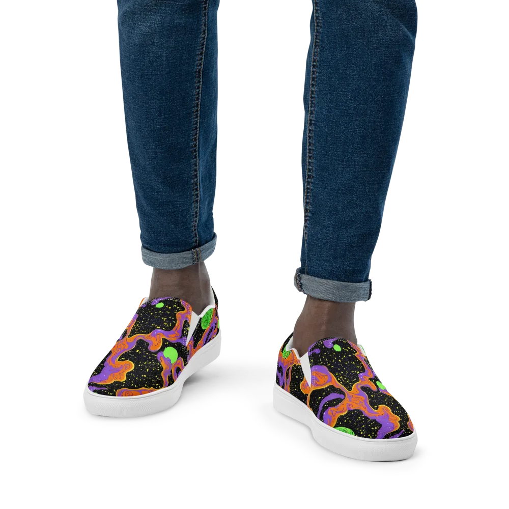 Purple Voltage on Men's Slip-On Canvas Shoes — Front