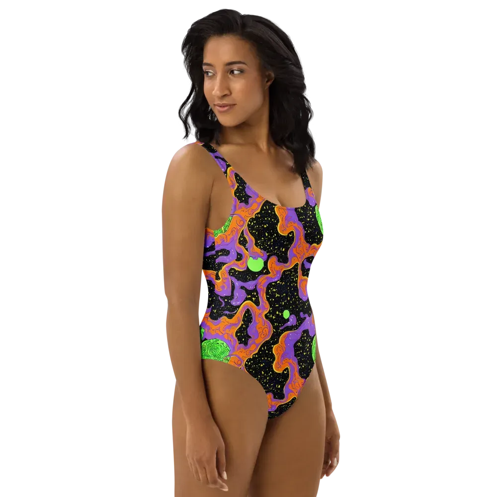 Purple Voltage on One-Piece Swimsuit — Right