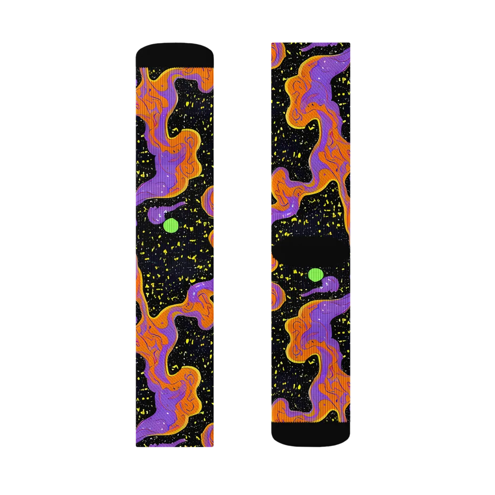Purple Voltage on Socks — Right Sock