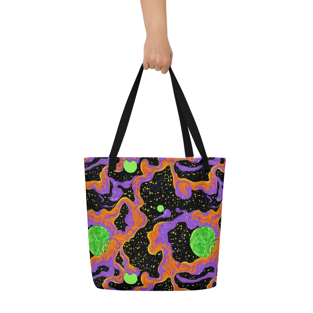 Purple Voltage on Large Tote Bag W/ Pocket — Front