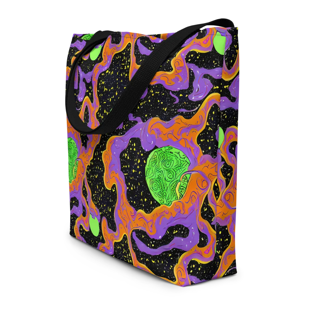 Purple Voltage on Large Tote Bag W/ Pocket — Front