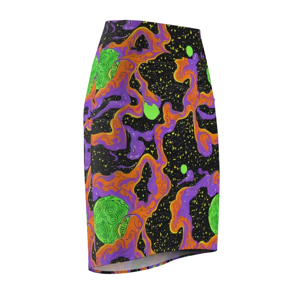 Purple Voltage on Pencil Skirt — Front Side