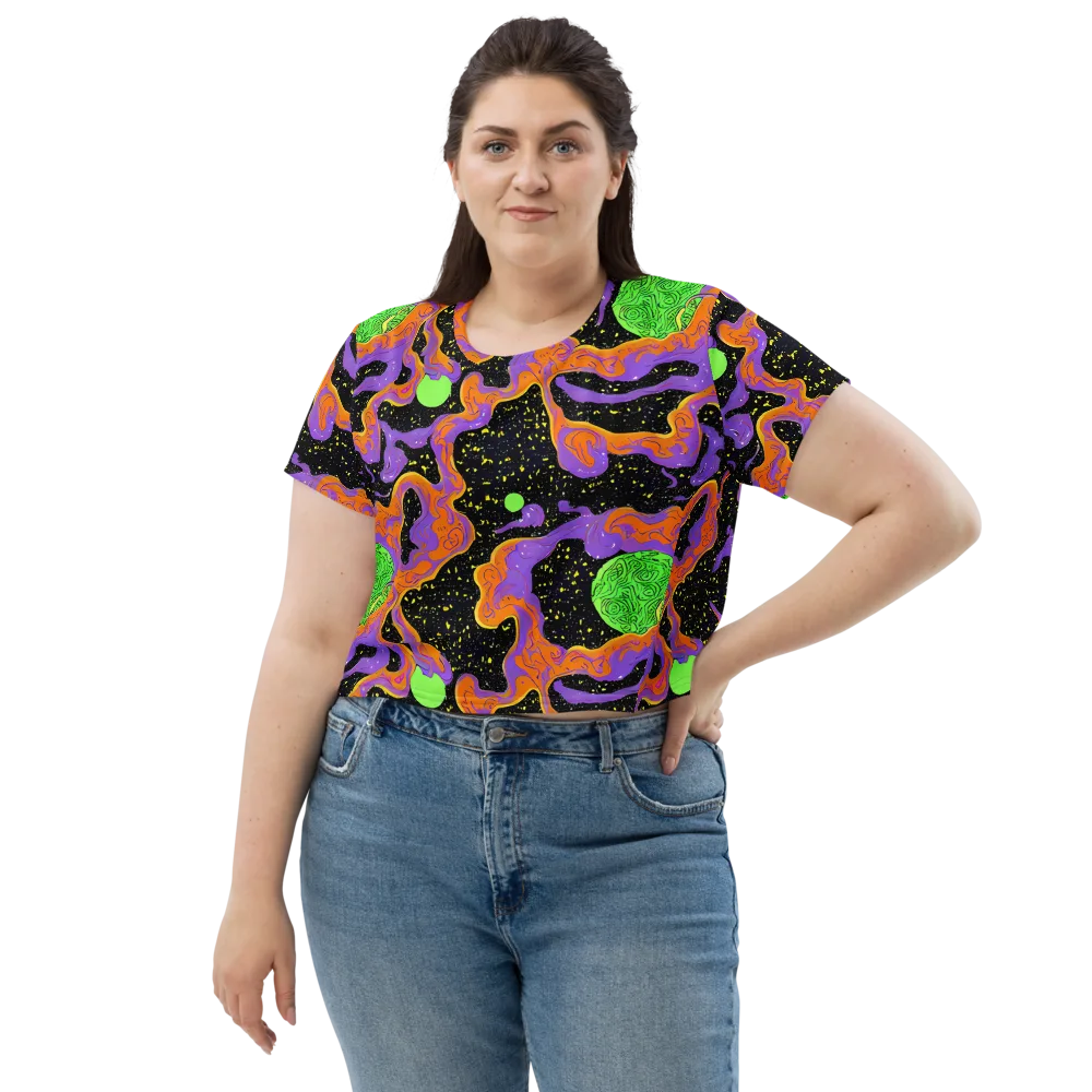 Purple Voltage on Crop Tee — Front