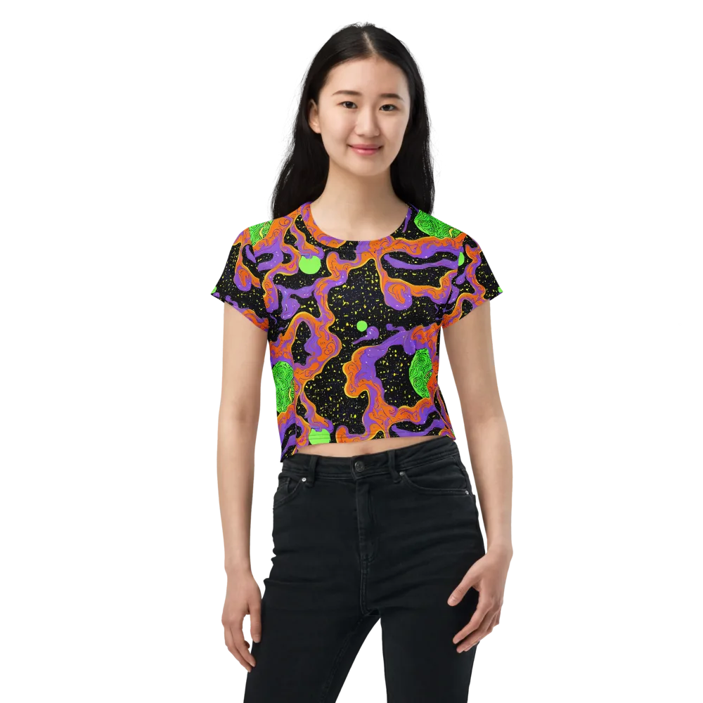 Purple Voltage on Crop Tee — Front