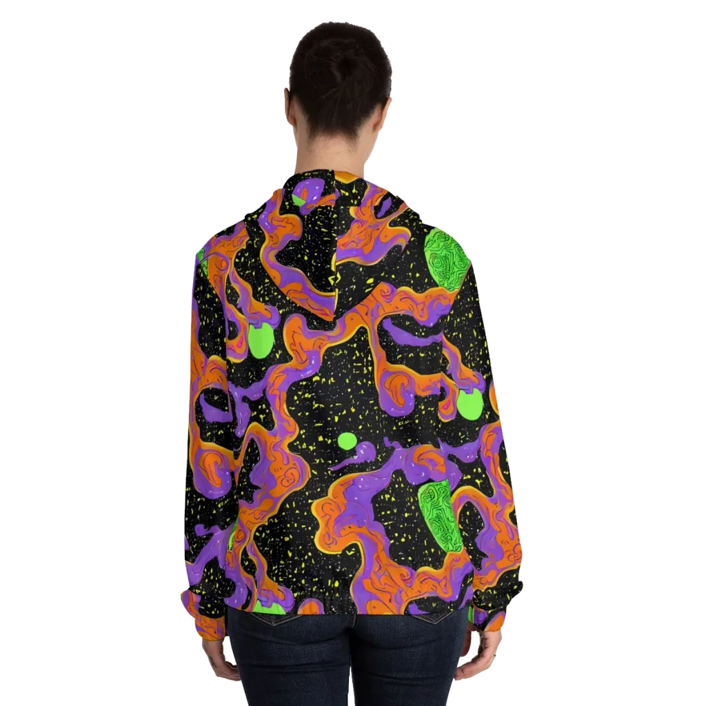 Purple Voltage on Women's Full-Zip Hoodie — Back On Person