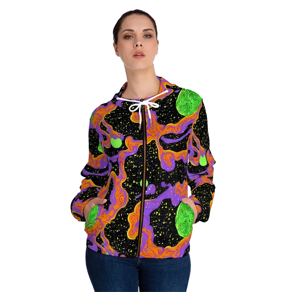 Purple Voltage on Women's Full-Zip Hoodie — Front On Person