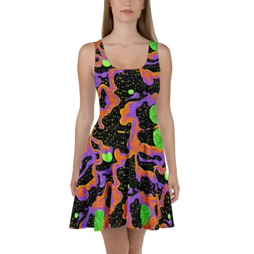Purple Voltage on a Skater Dress