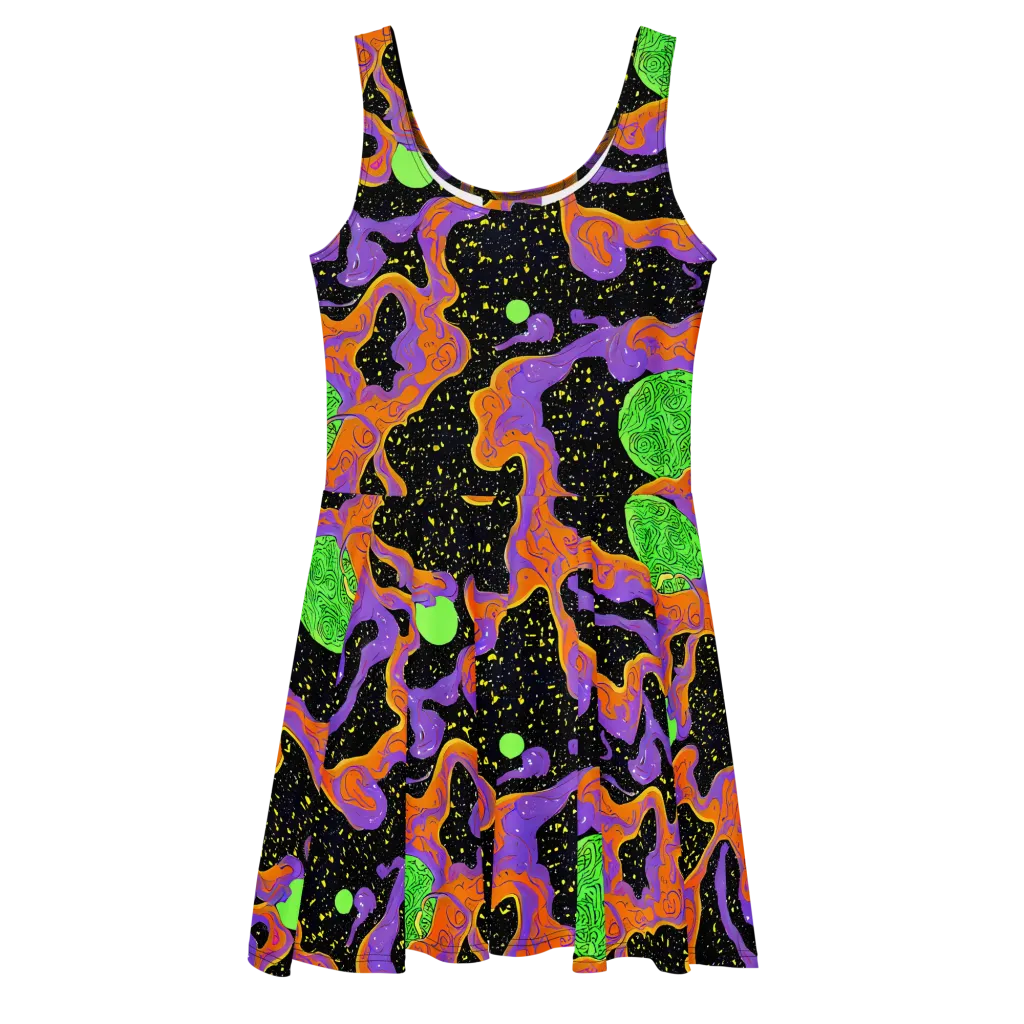 Purple Voltage on Skater Dress — Front