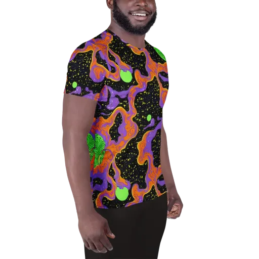 Purple Voltage on a Men's Athletic T-Shirt