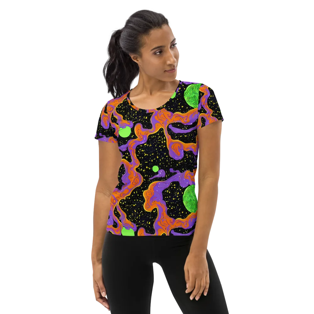 Purple Voltage on Women's Athletic T-Shirt — Front