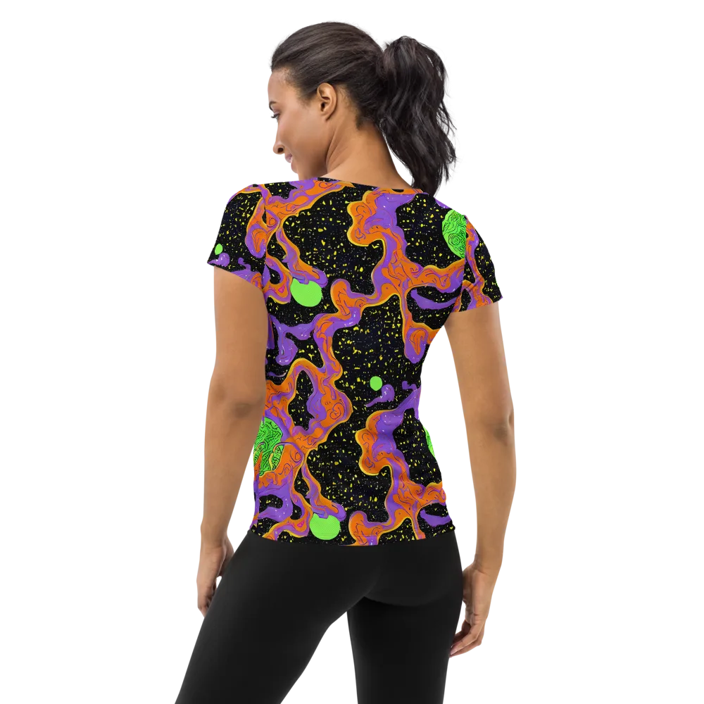 Purple Voltage on Women's Athletic T-Shirt — Back
