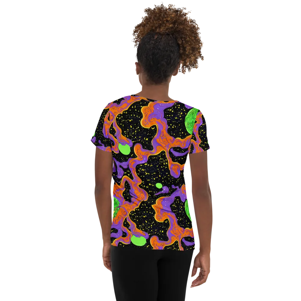 Purple Voltage on Women's Athletic T-Shirt — Back