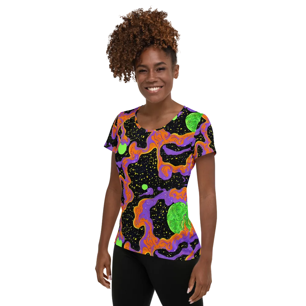 Purple Voltage on Women's Athletic T-Shirt — Left