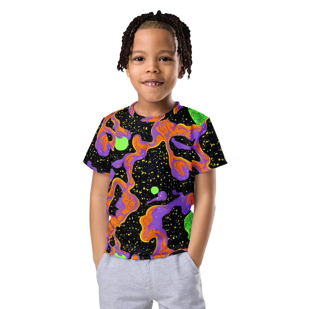 Purple Voltage on Kids Crew Neck T-Shirt — Front