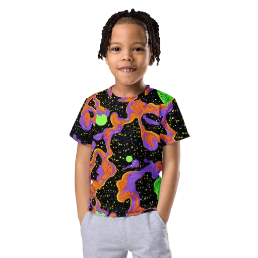 Purple Voltage on a Kids Crew Neck T-Shirt
