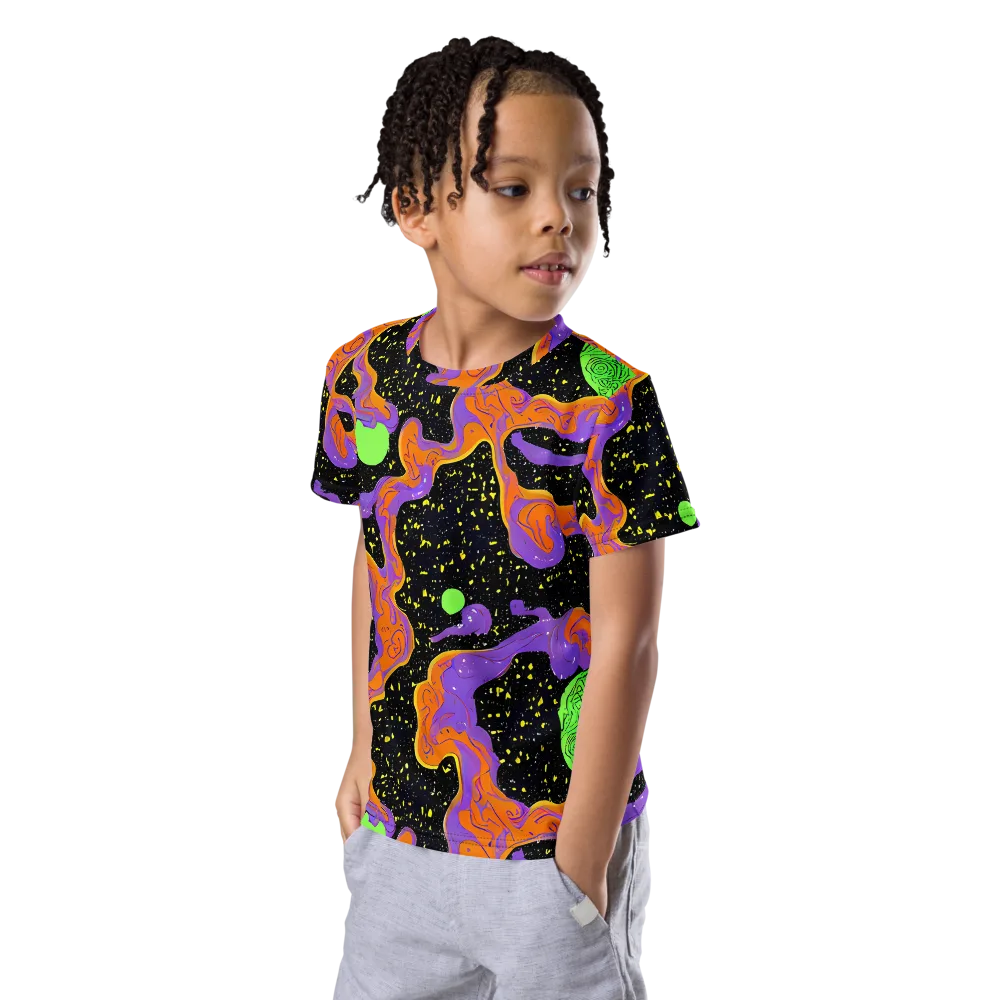 Purple Voltage on Kids Crew Neck T-Shirt — Left Front