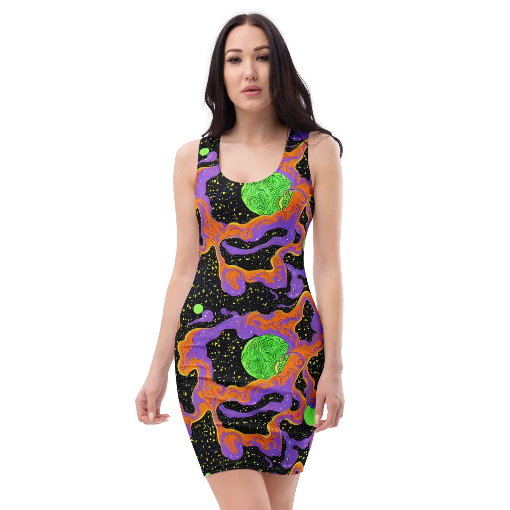 Purple Voltage on Bodycon Dress — Front