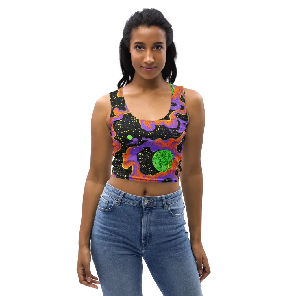 Purple Voltage on Crop Top — Front