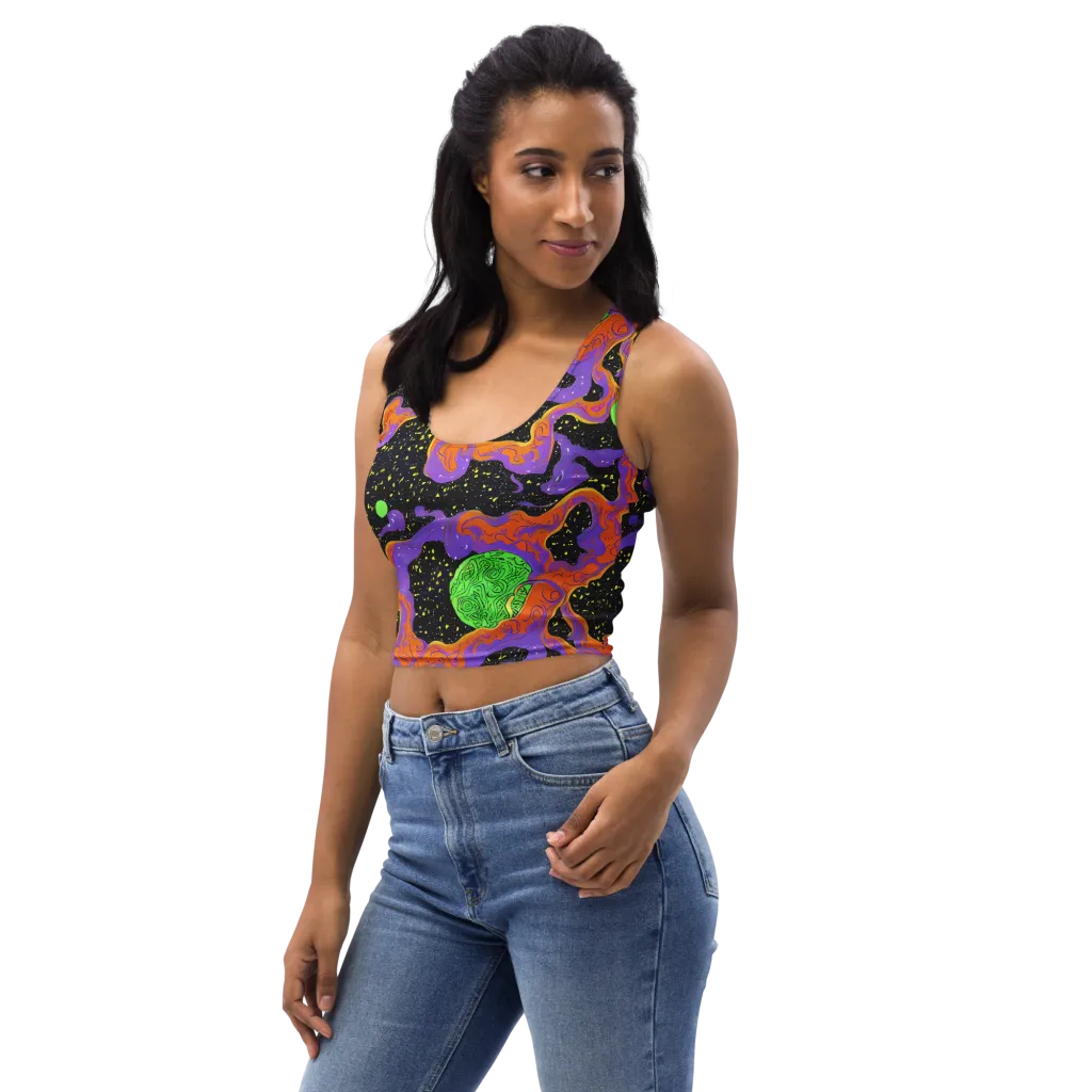 Purple Voltage on Crop Top — Left Front