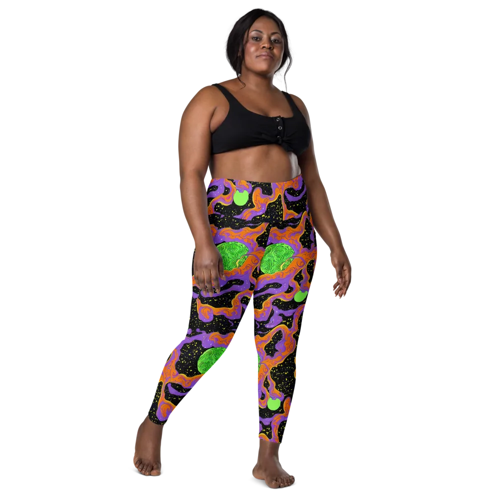 Purple Voltage on Leggings with Pockets — Front
