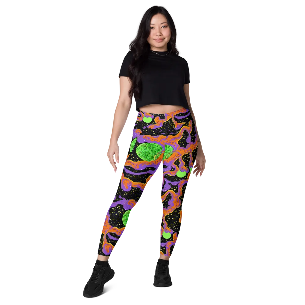 Purple Voltage on Leggings with Pockets — Front